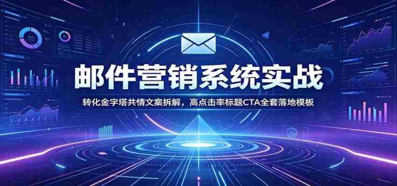 邮件营销系统实战:转化金字塔共情文案拆解,高点击率标题CTA全套落地模板-一起发