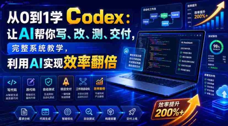 从0到1学Codex:让AI帮你写、改、测、交付,完整系统教学,利用AI实现效率翻倍-一起发