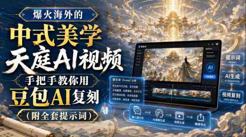 爆火海外的中式美学天庭AI视频，手把手教你用豆包AI复刻（附全套提示词）-一起发