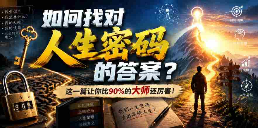 付费文章：如何找对人生密码的答案？这一篇让你比90%的大师还厉害！-一起发