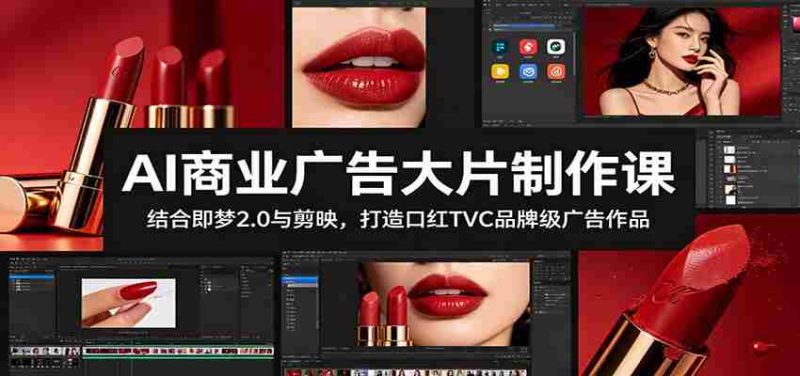 AI商业广告大片制作课:结合即梦2.0与剪映,打造口红TVC品牌级广告作品-一起发