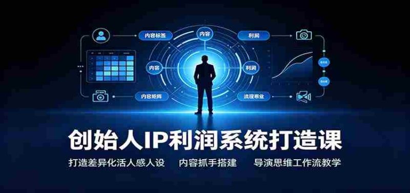 创始人IP利润系统打造课:打造差异化活人感人设,内容抓手搭建,导演思维工作流教学-一起发
