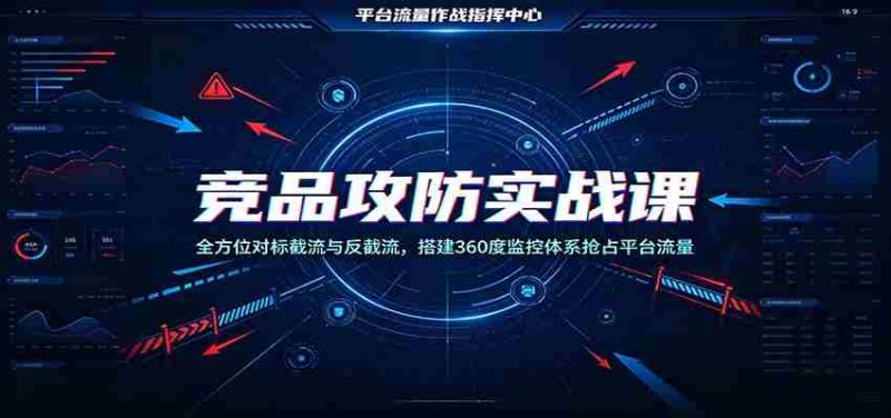 竞品攻防实战课:全方位对标截流与反截流,搭建360度监控体系抢占平台流量-一起发