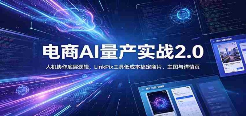 电商人AI量产实战2.0:人机协作底层逻辑,LinkPix工具低成本搞定商片、主图与详情页-一起发
