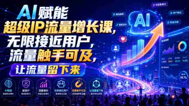 AI赋能超级IP流量增长课,无限接近用户,流量触手可及,让流量留下来