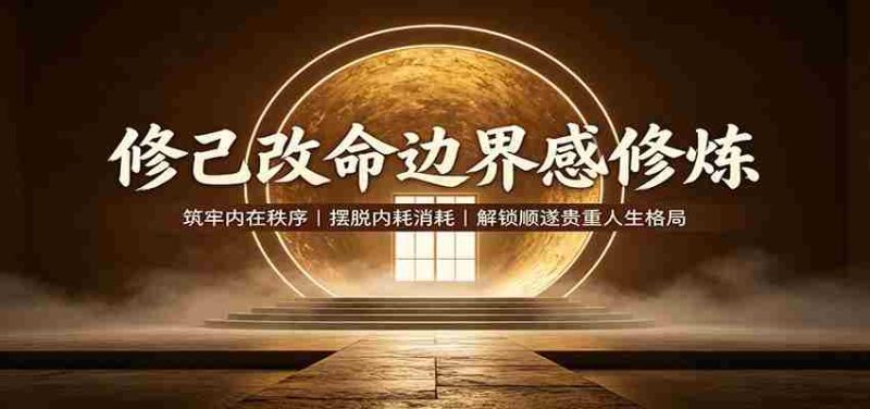 修己改命边界感修炼：筑牢内在秩序，摆脱内耗消耗，解锁顺遂贵重人生格局-一起发