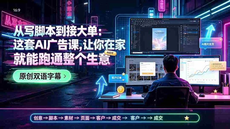 （19318期）从写脚本到接大单：这套AI广告课，让你在家就能跑通整个生意【原创双语字幕】-一起发