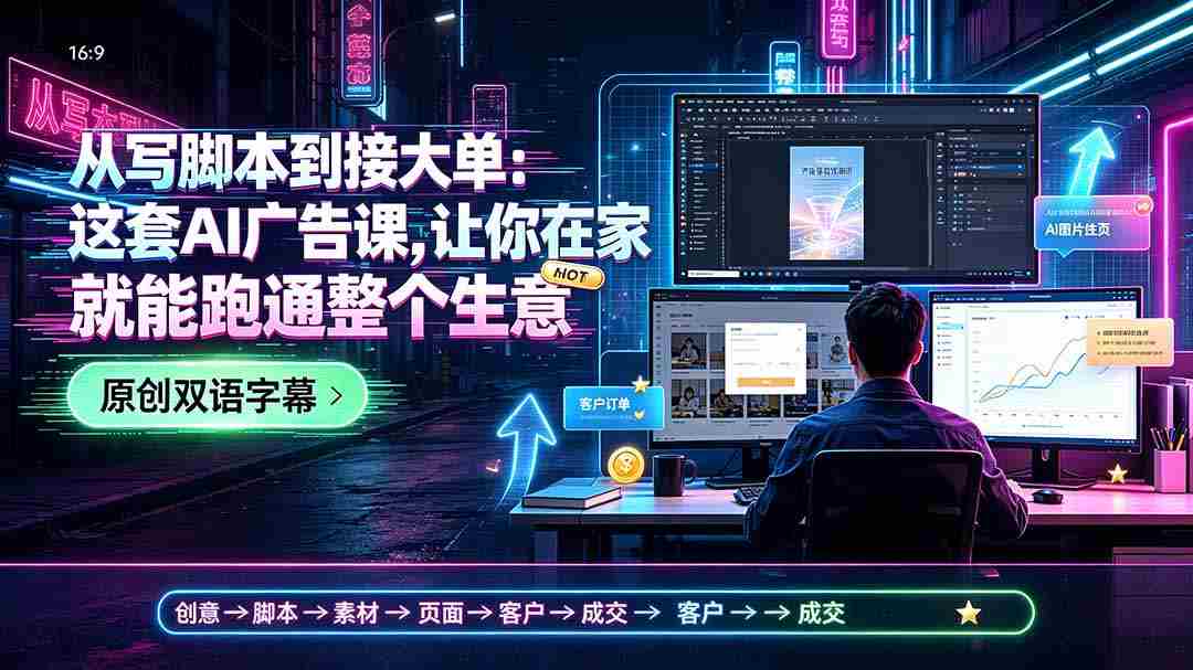 （19318期）从写脚本到接大单：这套AI广告课，让你在家就能跑通整个生意【原创双语字幕】-一起发