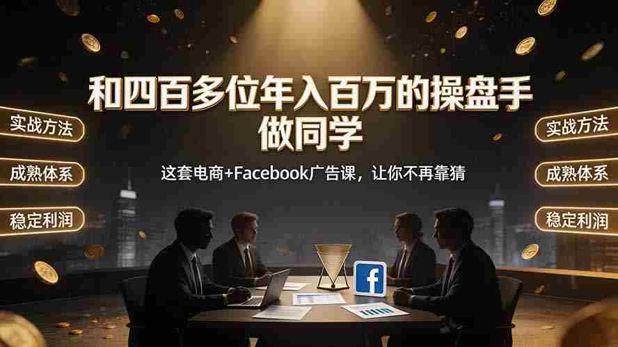 （19592期）和四百多位年入百万的操盘手做同学——这套电商+Facebook广告课，让你不再靠猜【原创双语字幕】-一起发