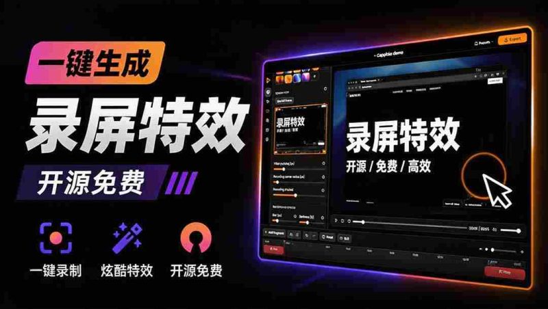 (19893期)Windows录屏神器来了!一键添加自动缩放、光标润色与画面美化效果,轻松省下笔录屏软件费用 Capptivo-一起发