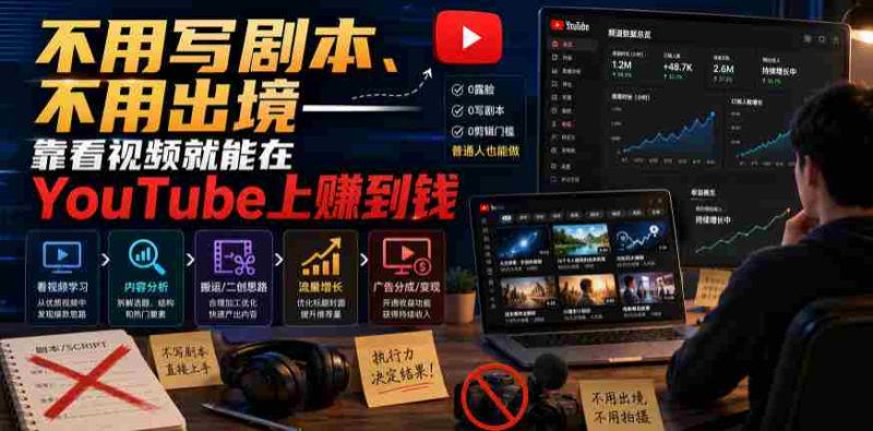 不用写剧本、不用出境——靠看视频就能在YouTube上賺到钱【原创双语字幕】-一起发