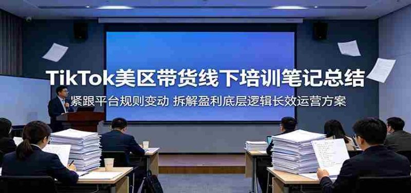 TikTok美区带货线下培训笔记总结：紧跟平台规则变动，拆解盈利底层逻辑长效运营方案-一起发