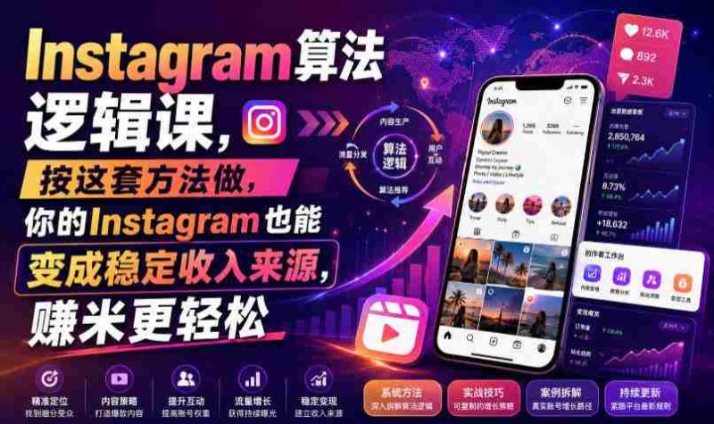 Instagram算法逻辑课,按这套方法做,你的Instagram也能变成稳定收入来源,賺米更轻松【原创双语字幕】-一起发