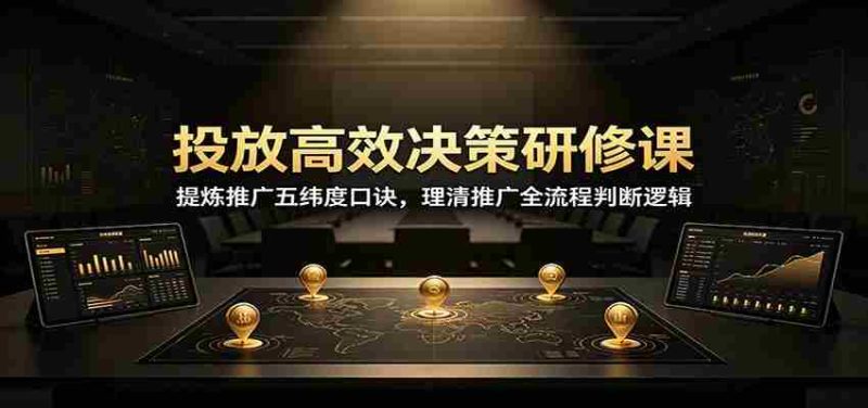 投放高效决策研修课:提炼推广五纬度口诀,理清推广全流程判断逻辑-一起发