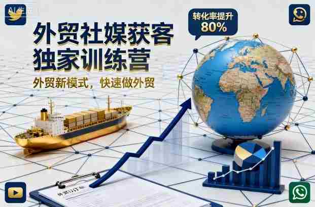 外贸社媒获客独家训练营，外贸新模式，快速做外贸（更新26年07月27日）-一起发