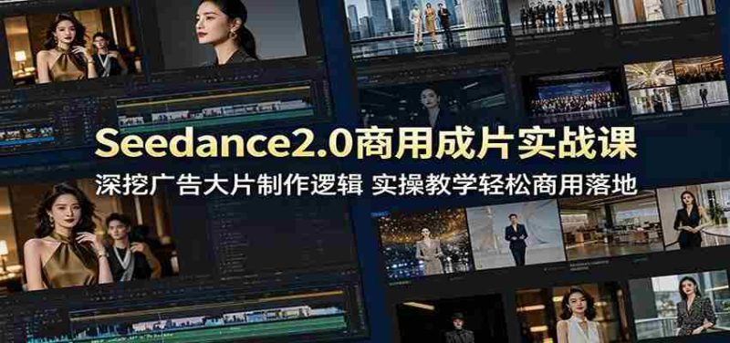 Seedance2.0商用成片实战课:深挖广告大片制作逻辑,实操教学轻松商用落地-一起发