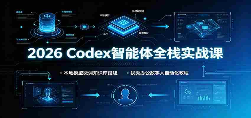 2026 Codex智能体全栈实战课：本地模型微调知识库搭建，视频办公数字人自动化教程-一起发
