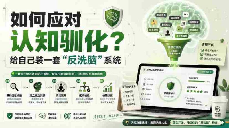 付费文章:如何应对认知驯化?给自己装一套“反洗脑”系统-一起发