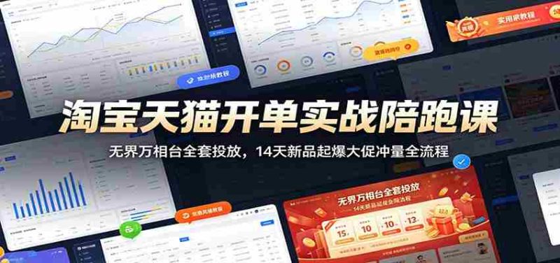 淘宝天猫开单实战陪跑课:无界万相台全套投放,14天新品起爆大促冲量全流程-一起发