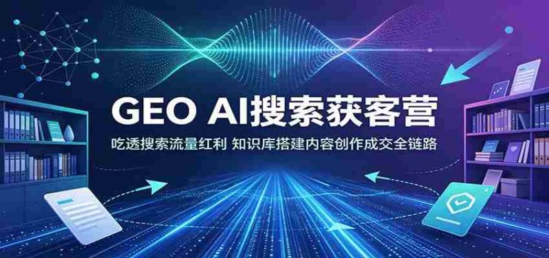 GEO AI搜索获客营:吃透搜索流量红利,知识库搭建内容创作成交全链路-一起发