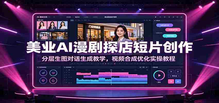 美业AI漫剧探店短片创作：分层生图对话生成教学，视频合成优化实操教程-一起发