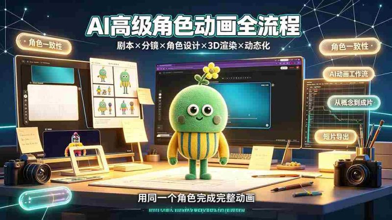(19304期)AI高级角色动画全流程:剧本×分镜×角色设计×3D渲染×动态化,从概念到成片一站式教学-一起发