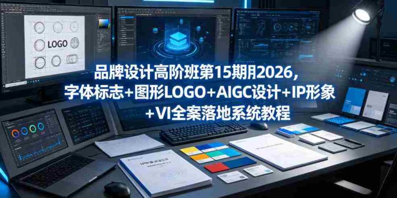 品牌设计高阶班第15期2026,字体标志+图形LOGO+AIGC设计+IP形象+VI全案落地系统教程-一起发