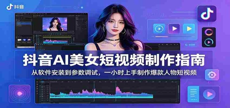 抖音AI美女短视频制作指南:从软件安装到参数调试,一小时上手制作爆款人物短视频-一起发