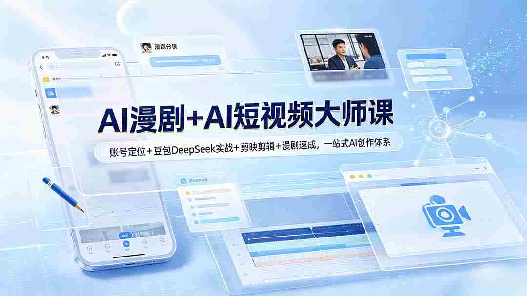 （19147期）AI漫剧+AI短视频大师课：账号定位+豆包DeepSeek实战+剪映剪辑+漫剧速成，一站式AI创作体系-一起发
