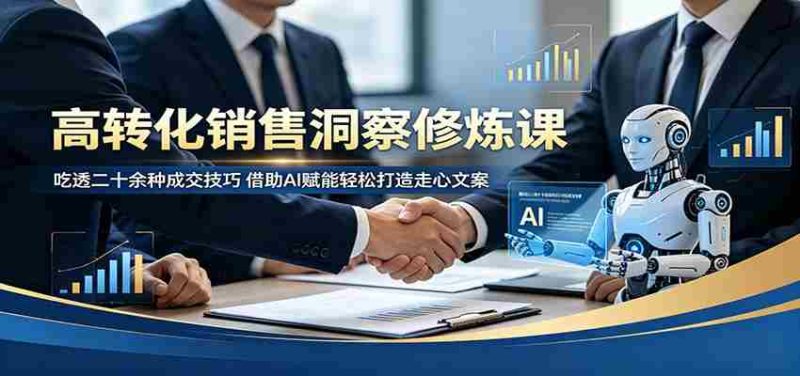 高转化销售洞察修炼课:吃透二十余种成交技巧,借助AI赋能轻松打造走心文案-一起发