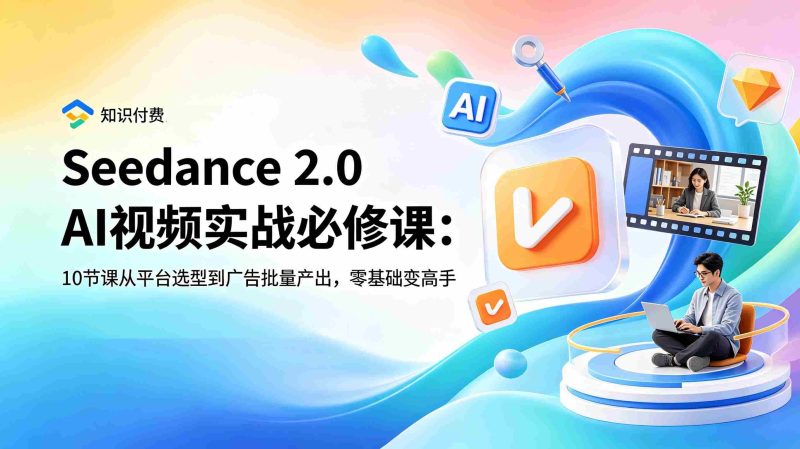 (18998期)Seedance 2.0 AI视频实战必修课:10节课从平台选型到广告批量产出,零基础变高手-一起发