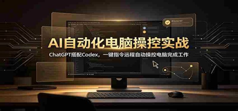 AI自动化电脑操控实战:ChatGPT搭配Codex,一键指令远程自动操控电脑完成工作-一起发