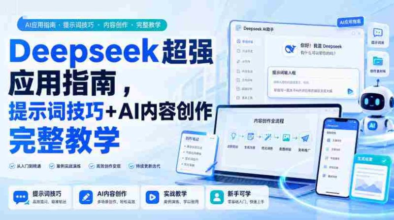 Deepseek超强应用指南,提示词技巧+AI内容创作完整教学-一起发