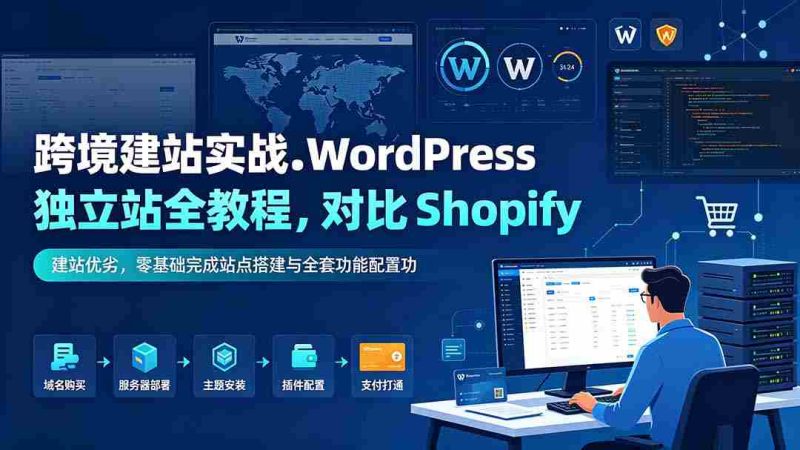 (19546期)跨境建站实战:WordPress 独立站全教程,对比 Shopify 建站优劣,零基础完成站点搭建与全套功能配置-一起发