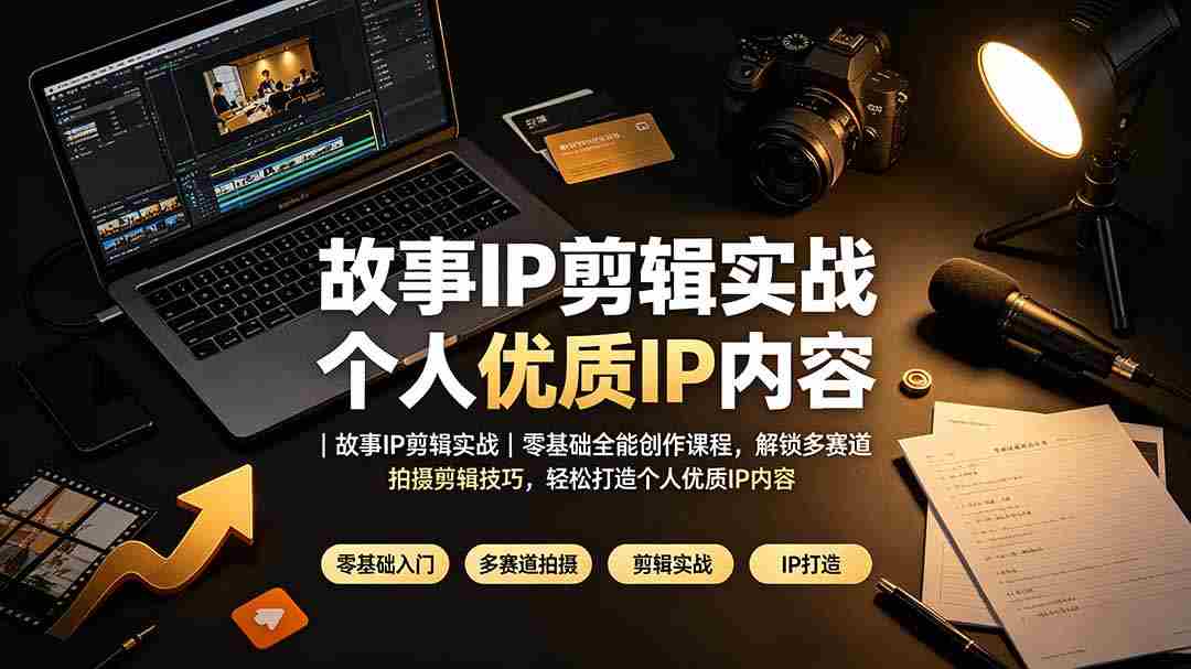 （19550期）故事IP剪辑实战｜零基础全能创作课程，解锁多赛道拍摄剪辑技巧，轻松打造个人优质IP内容-一起发