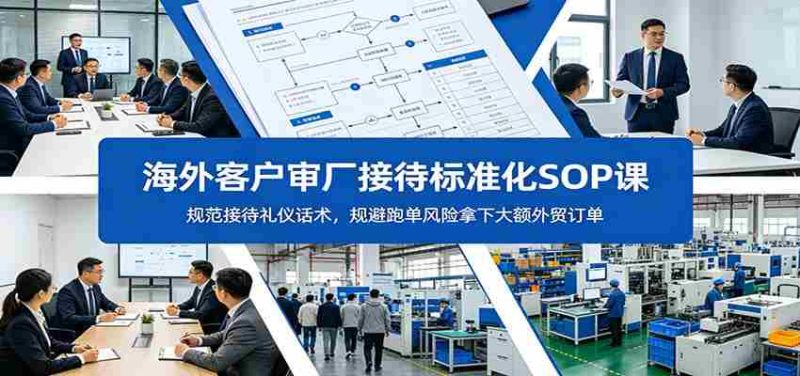 海外客户审厂接待标准化SOP课:规范接待礼仪话术,规避跑单风险拿下大额外贸订单-一起发