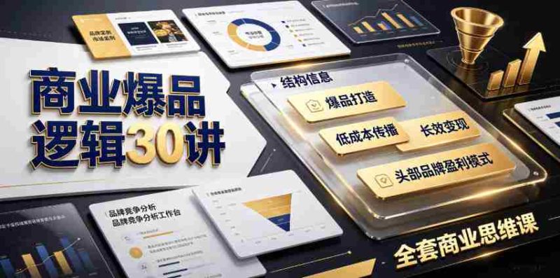 商业爆品逻辑30讲|拆解各行各业头部品牌盈利模式,吃透爆品打造、低成本传播、长效变现全套商业思维课-一起发