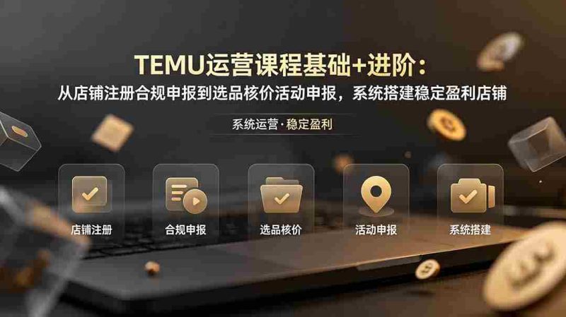 (19081期)TEMU运营课程(基础+进阶):从店铺注册合规申报到选品核价活动申报,系统搭建稳定盈利店铺-一起发