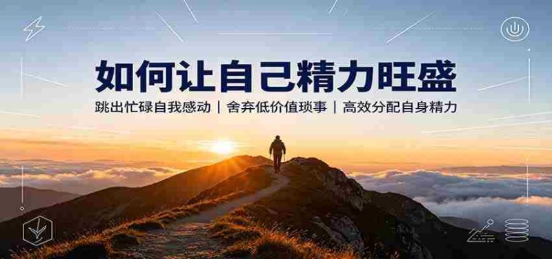 如何让自己精力旺盛:跳出忙碌自我感动,舍弃低价值琐事,高效分配自身精力-一起发