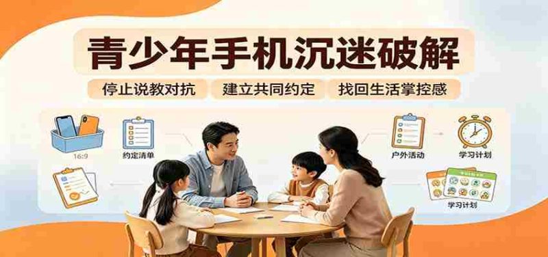 青少年手机沉迷破解：跳出管控说教思维，六步法引导孩子夺回注意力掌控权-一起发