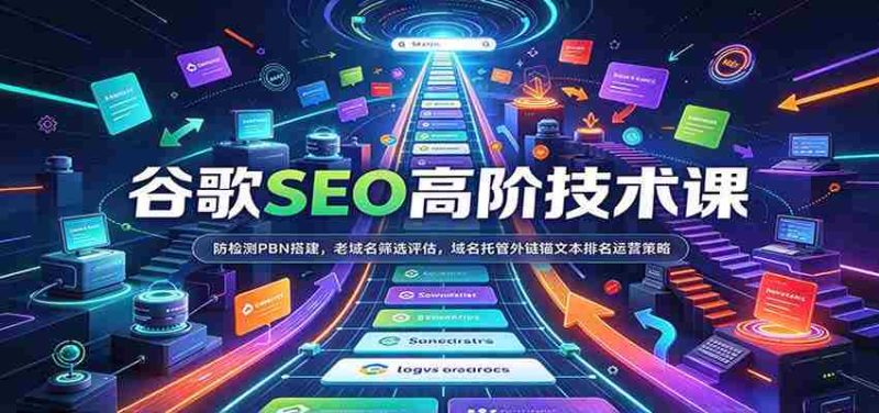 谷歌SEO高阶技术课:防检测PBN搭建,老域名筛选评估,域名托管外链锚文本排名运营策略-一起发