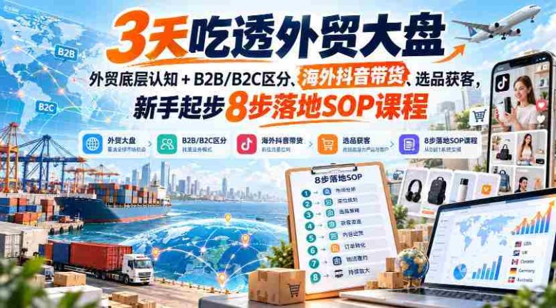 快速掌握外贸全貌:新手入门8招,深度解析B2B/B2C差异、抖音跨境销售、精准选品策略-一起发