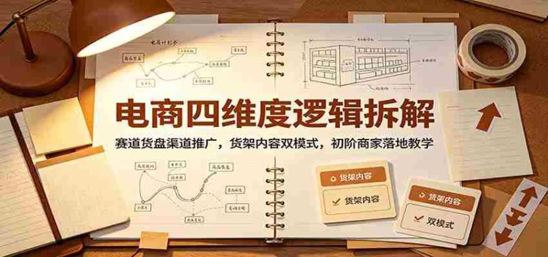电商四维度逻辑拆解:赛道货盘渠道推广,货架内容双模式,初阶商家落地教学-一起发