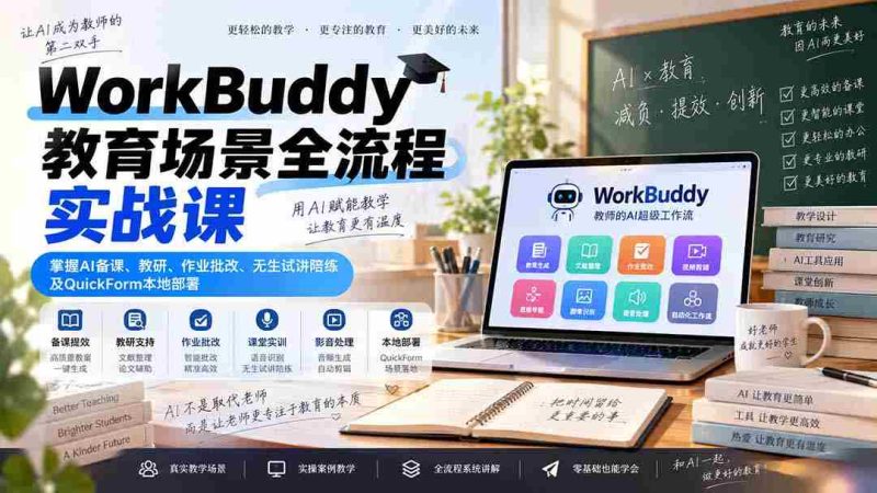 全链路教育实战:WorkBuddy助力AI辅助教学,从备课到无生试讲一键掌控-一起发