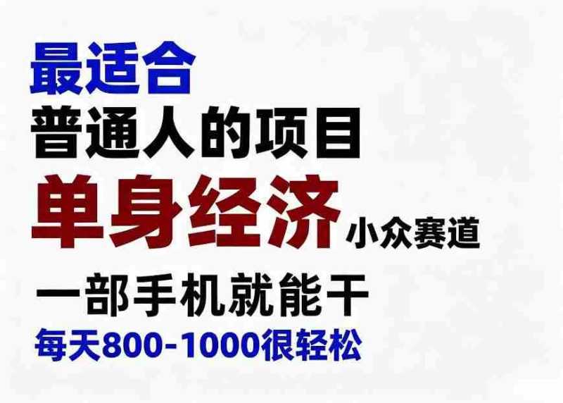 身经济小众赛道,一部手机就能干,每天搞个800-1000很轻松,最适合普通人的项目【揭秘】-一起发