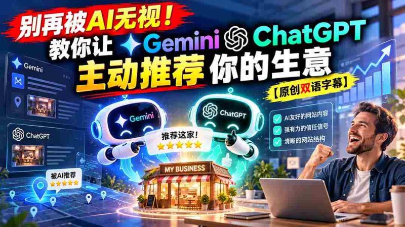 别再被AI无视!教你让GeminiChatGPT主动推荐你的生意【原创双语字幕】-一起发