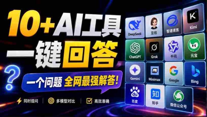 这款浏览器插件可以封神了!只需提出问题,一次性调用数10+AI引擎排队回答,效率提升10倍+全提问-一起发