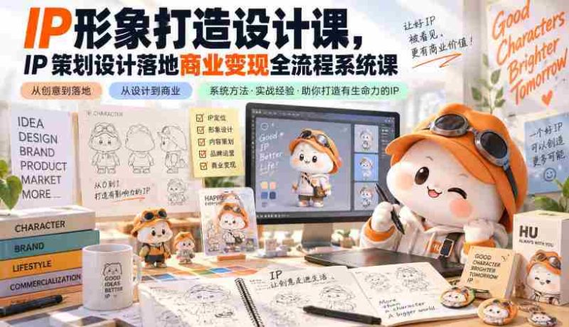 IP形象打造设计课,IP策划设计落地商业变现全流程系统课-一起发