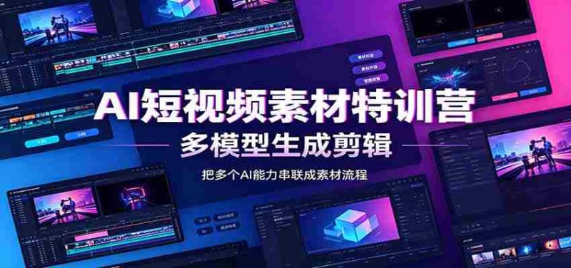 AI短视频素材特训营:Codex本地部署实操,多模型生成剪辑,爆量素材挖掘教学-一起发