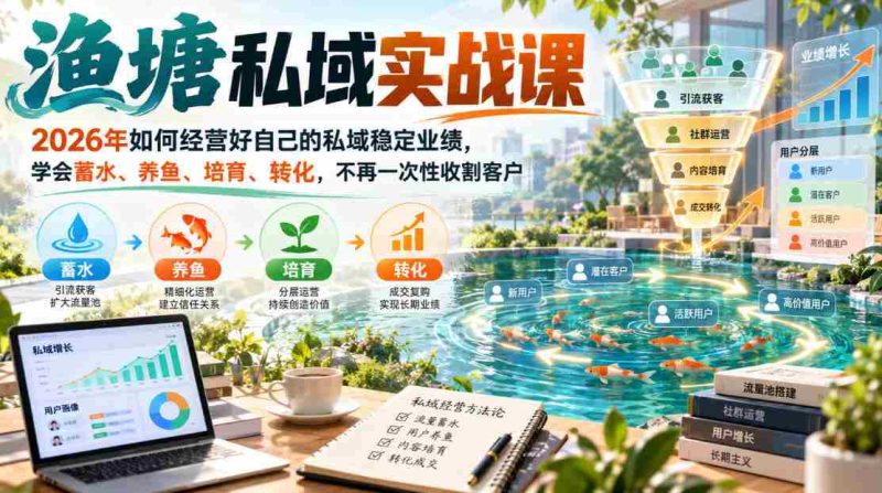 2026年渔塘私域经营秘籍:构建稳定业绩,掌握蓄水养鱼之道,告别客户一次性消费-一起发